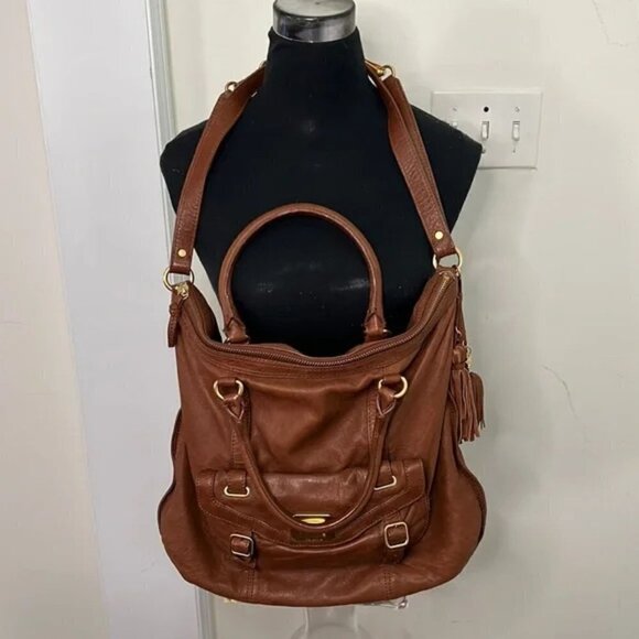 Juicy Couture Leather Brown Shoulder Hobo Bag - Picture 1 of 13
